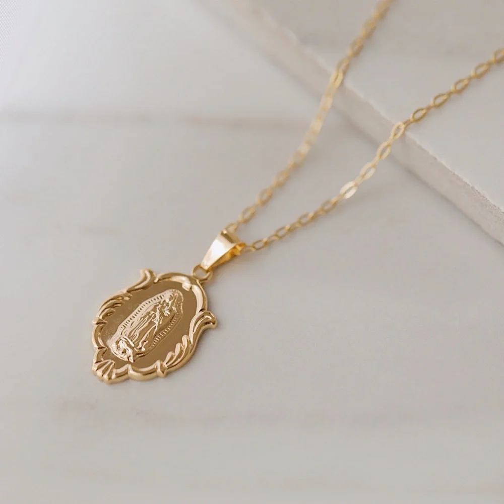 Virgin Mary Necklace | 18k Gold Filled - Picture 4 of 7